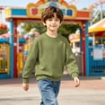 thumbnail image 4 of fatyb Kids Crewneck Sweatshirt Boys Girls Cotton Pullover Basic Tops Long Sleeve Solid Color Sweatshirts, 4 of 7