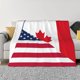 thumbnail image 1 of Fotbe USA Canada Flag Manta de Franela con Estampado, Manta Ultrasuave para Cama, Sofá, Auto, Hipoalergénica y Antibolitas-80"x60", 1 of 6