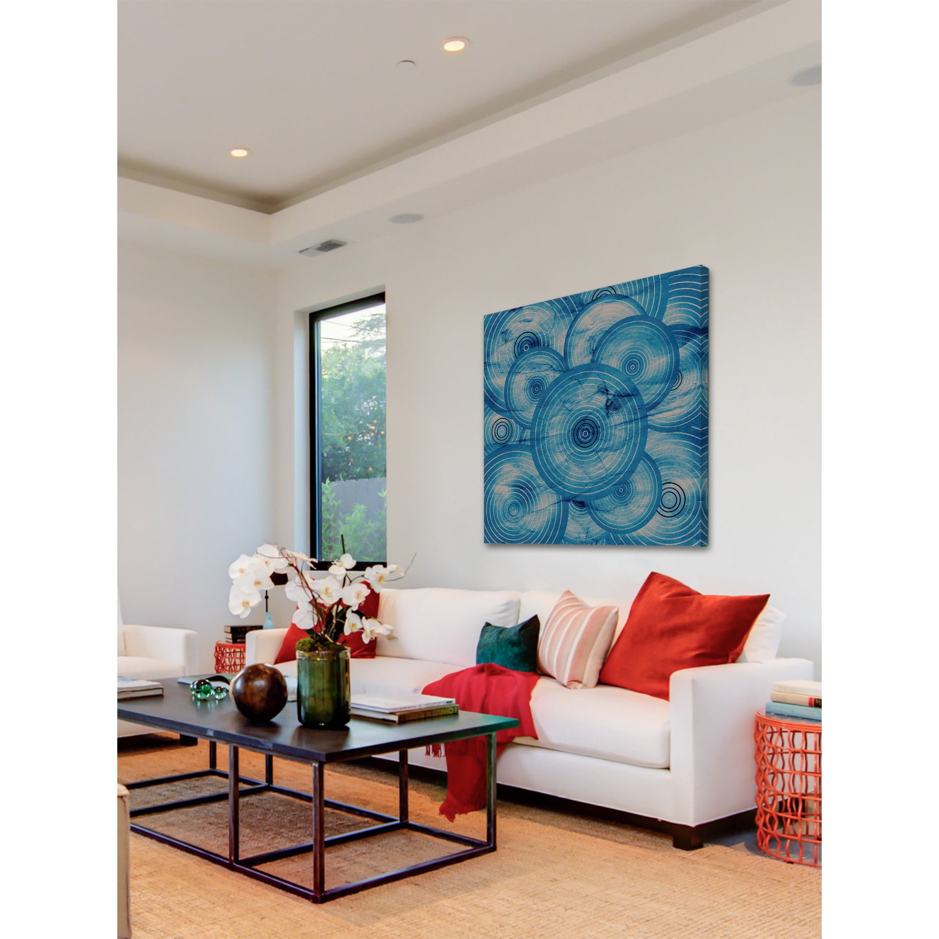 "Spiroblue" Painting Print on Wrapped Canvas