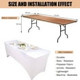 thumbnail image 2 of Pesonlook 6 Pcs 6 Ft Stretch Spandex Tablecloth Rectangular Stretchable Patio Table Cover for Standard Folding Tables Fitted Cocktail Tablecloth Protector for Wedding, Banquet(White), 2 of 7