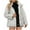 Gray-01, variant on HTNBO Faux Fur Coats for Women Long Sleeve Trendy Winter Collared Jackets Ladies Warm Faux Furry Coat Jacket