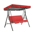 thumbnail image 2 of Clearance! Haidf Outdoor Swing Canopy Replacement Cover, 210D Waterproof Swing Top Cover with Rainproof Ruffle Edges, 2-3 Seat Awning Cover for Garden, Park, Patio, and Porch, 64.6x44.9 Inch, Red, 2 of 5