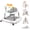 White, variant on 5 in 1 Anti-Rollover Foldable Baby Walker, 5 Height Adjustable Infant Activity Walker with Detachable Music Toy, Anti-Fall Safety Toddler Walking Learning Chair - Pink