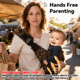 thumbnail image 3 of Baby Sling Carrier Adjustable Baby Sling -Toddler Sling Comfortable Baby Wrap Carriers Ergonomic-Designed, Travel Friendly Carrying 10-45 LbsLeopard, 3 of 7