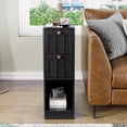 thumbnail image 5 of Zofiauai Narrow Nightstand Set of 2, Mid Century Black Wood Slim Bedside Table, 5 of 9