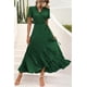 thumbnail image 5 of Vestido PRETTYGARDEN Maxi Cruzado Verde Oscuro con Escote en V XXL, 5 of 8