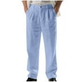 thumbnail image 2 of Handshe Men's Casual Straight-Leg Pants with Pockets Summer Comfort Breathable Lightweight Design,Plus Size, 2 of 9