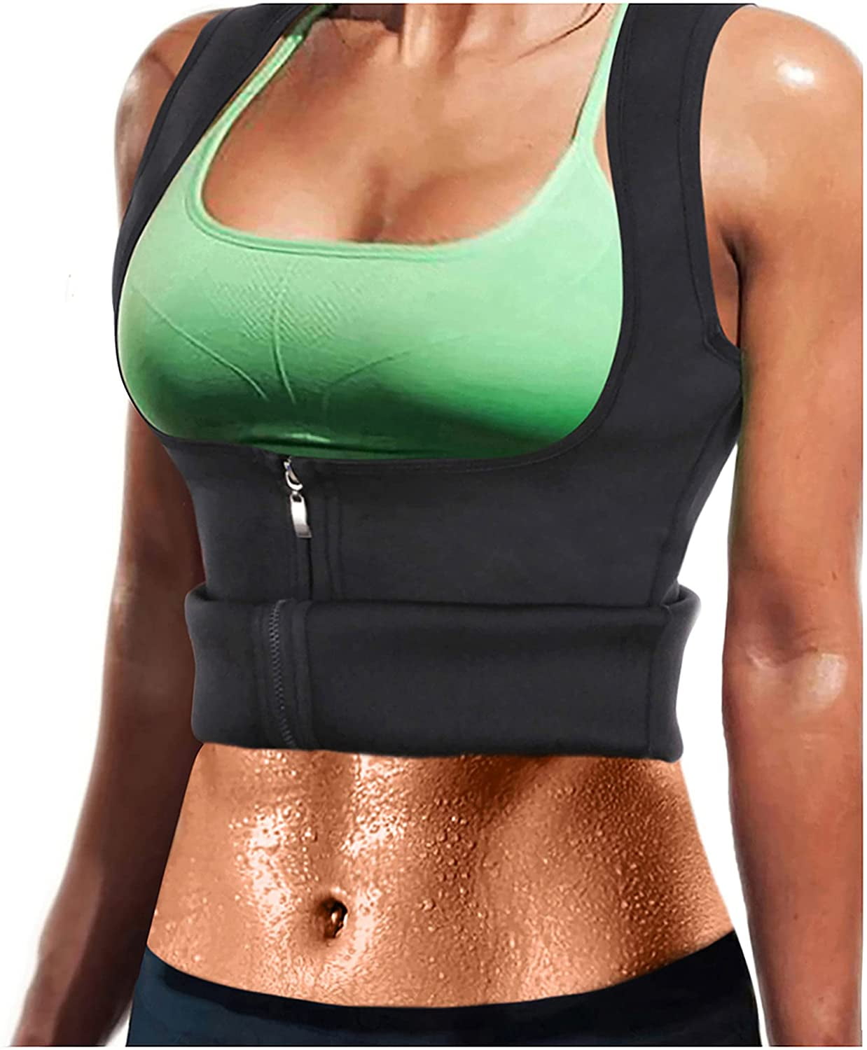 Neoprene Slimming Hot Vest With Sleeves Exercise Top Sauna Sweat For Weight Loss 