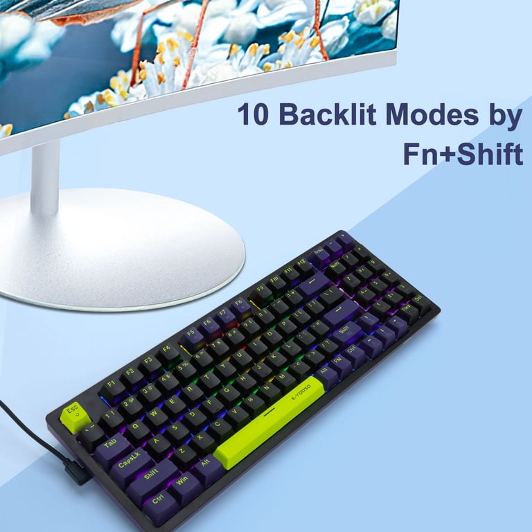 E-YOOSO Z-94 Mechanical Gaming Keyboard Rainbow Backlit, 94 Key
