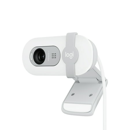 Logitech Brio 100 Full HD Webcam for Meetings and Streaming, Auto-Light Balance, Built-In Mic, Privacy Shutter, Off-white