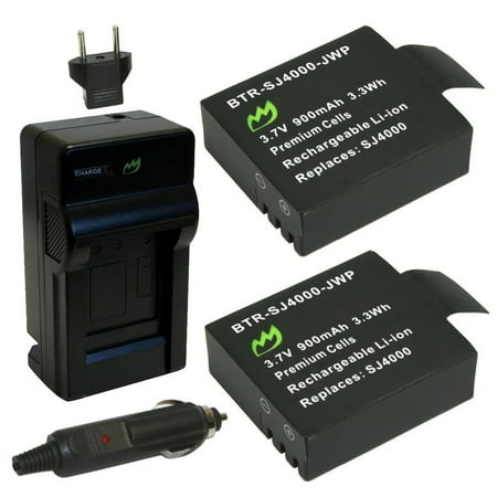 Replacement for SJCAM Cymas Battery (2-Pack 700mAh) and Charger