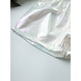 thumbnail image 5 of YONGHS Girls Shiny Metallic Shorts Hot Pants Disco Dance  Party Performance Costumes White 13-14, 5 of 7