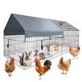 thumbnail image 2 of Yeshouse Gallinero metálico grande, corral para aves con acceso peatonal y cubierta impermeable y anti-UV, jaula resistente para animales de exterior, caseta segura para gallinas, patos y conejos, 2 of 8