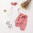 thumbnail image 2 of HCNTES Baby Girl Clothes Winter Baby Girl Clothes Girl Outfits Long Sleeve Ruffle Romper Floral Pants Headband Set 3 6 12 18 24 Months, 2 of 5