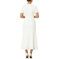 thumbnail image 3 of INSPIRE CHIC Women's Cocktail Dress Floral Embroidered Crewneck Fishtail Midi Formal Evening Dresses 2XL White, 3 of 5