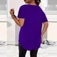 thumbnail image 5 of PNTUTB Women's Plus Size Solid Color V Neck Button Up Pullover Casual Loose Comfort Short Sleeve T Shirts, 5 of 6