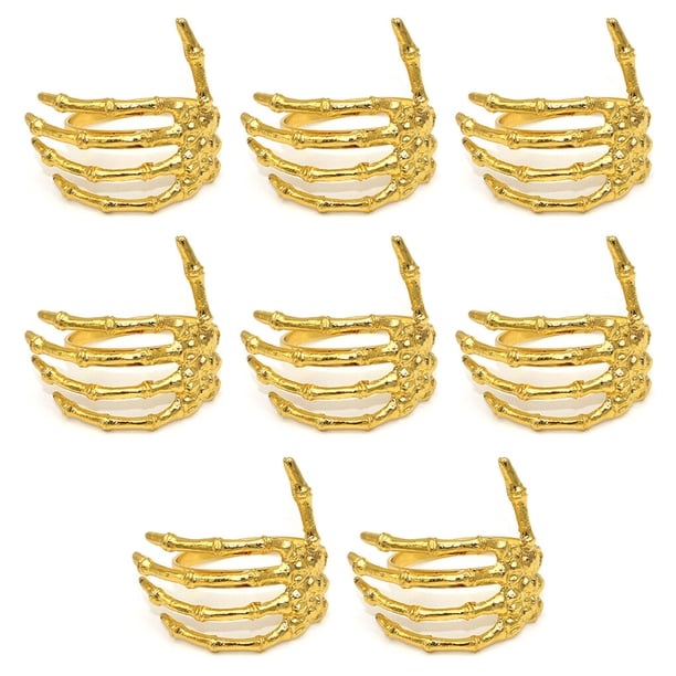 Monstrate Paquete de 8 servilleteros de Halloween, soporte para decoración, festival, reutilizable Mostrada Oro