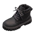 thumbnail image 2 of Fozruso Girls For Autumn Winter Stylish Kids Footwear Children's Leather Work Boots Casual Ankle Booties For Girls,Lightweight Boots Sizes 12 Little Kid(5.5-6 Years), 2 of 6