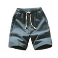 thumbnail image 2 of BXINGOHAI Mens Casual Shorts Elastic Waist Drawstring Lightweight Outdoor Summer Beach Shorts Today Green,3XL, 2 of 5