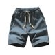 thumbnail image 2 of pstuiky Abreviatura para hombres, Pantalones cortos casuales de lino con bolsillo y cintura elástica para hombre, de color liso Pantalones cortos deportivos para hombre, 2 of 5