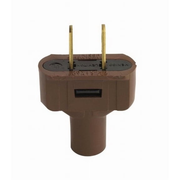 Leviton 000-48643 BRN Brown Residential Grade Straight Blade Non-Polarized Plug