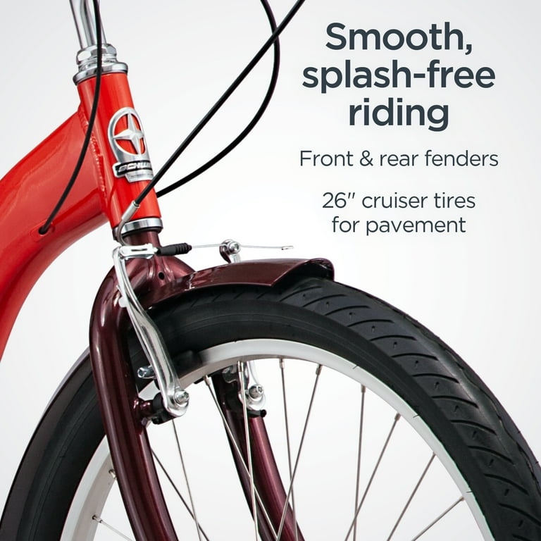 Schwinn Meridian Adult Tricycle, 26 Inch Wheels, 7 - Speed, Red