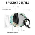 thumbnail image 4 of Alpaca 2Pcs PU Leather Round Luggage Tags with Privacy Cover and Name ID Tag for Suitcase, Handbags, Backpacks, School Bags, 4 of 6
