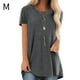 thumbnail image 2 of Sonducket Camisa de mujer con cuello y manga corta en color liso Prendas para la parte del cuerpo Gris M, 2 of 4