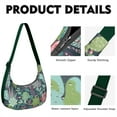 thumbnail image 2 of Exotic Floral Hawaiian Print Crossbody Bag for Women Tropical Botanical Corduroy Shoulder Purse with Adjustable Strap Jungle Leaves Crescent Sling Bag, 2 of 5