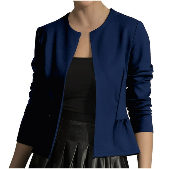 BSDJILFG Short Blazers for Juniors Long Sleeve Dressy Jacket Open Front Business Casual Outerwear