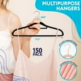 thumbnail image 2 of Black Velvet Hangers - Pack of 150 Non Slip with 360 Rotating Chrome Hook, Notched Shoulders, 2 of 7