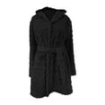 thumbnail image 5 of Bath Robe Women's, Hugcore Plush Absorbency Robe for Women Extra Long Fleece Bathrobe with Hood & Pockets | Warm Cloth Loungewear Robes for Women Black L, 5 of 5