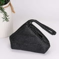 thumbnail image 3 of Spencer Women's Rhinestone Clutch Evening Bags Glitter Triangle Wrist Purse for Party Prom Wedding Valentine's Day Gift, Black, 3 of 9