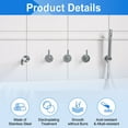 thumbnail image 3 of 2 Pack Shower Arm Flange, 0.8"x 2.6"x 1.6"(OD.x ID.x H) Stainless Steel Round Escutcheon Plate, Wall Split Flange, Wall-Mounted Water Pipe Cover for Pipe, Silver, 3 of 7
