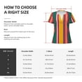 thumbnail image 4 of Goofa Vertical Stripes Pattern Womens Deep V Neck Low Cut Tops Casual Summer Short Sleeve Ribbed Knit T-Shirts-Small, 4 of 5