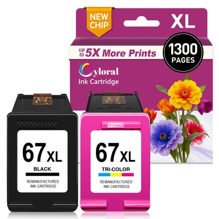 67XL Ink Cartridges Compatible with HP Deskjet 2800e 2827e 2855e 2852e 2842e 2700 2755e4200e 4255e 4258e Envy 6055e 6455e 6058e 6458e Printer Ink Black and Color
