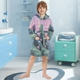 thumbnail image 5 of FORMRS Niños Bathrobe Unisex Hooded Robe Soft Plush Pajamas Sleepwear, Size 7-9T, Green Night Deer, 5 of 7