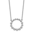 thumbnail image 3 of Sterling Silver Rhodium-plated Cubic Zirconia Circle with 2in Extender Necklace, 3 of 5