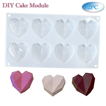 

Christmas Clearance! SuoKom 2PC Chocolate Cake Tin Silicone Heart Shaped Dessert Mold Cheesecake DIY