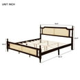 thumbnail image 2 of King Size Platform Bed Frame with Underbed Storage, Solid Pine Wood Frame with Rattan Headboard and Footboard, No Box Spring Required/Easy Assembly, Espresso Finish, 2 of 9