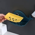 thumbnail image 3 of Jabonera no porosa con forma de ballena, para baño, con desagüe, para inodoro, para montaje en pared, color azul claro, 3 of 4