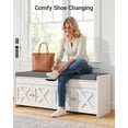 thumbnail image 6 of CHITOOMA Shoe Storage Bench, 2-Tier with Cushioned Seat, Adjustable Shelves, 300 lbs Capacity, 47.2" x 15" x 18", White, 6 of 8