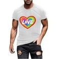 thumbnail image 2 of Men's Rainbow Pride Shirt - LGBT Love Graphic Tee | Vintage Washed Short Sleeve Top, 2 of 4
