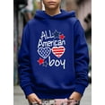 thumbnail image 3 of "ALL American boy" Print Stars and Stripes Hoodie For Kids, Stylish Independence Day Long Sleeve Top, Boy's Clothes, As Gift Size:5T-14Y, 3 of 8
