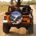 thumbnail image 3 of KAKALAD Usa Patriotic American Eagle Flag 01 Spare Tire Cover Universal Vehicle Accessories Buckle Car Tools 14”in, 3 of 6