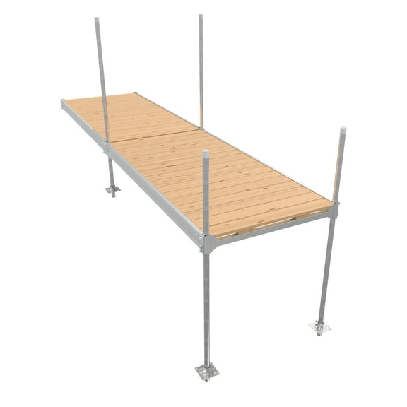 Multinautic, QP-400, 2-Sections, 4 ft. x 8 ft. Aluminum Stationary Dock with Cedar Decking