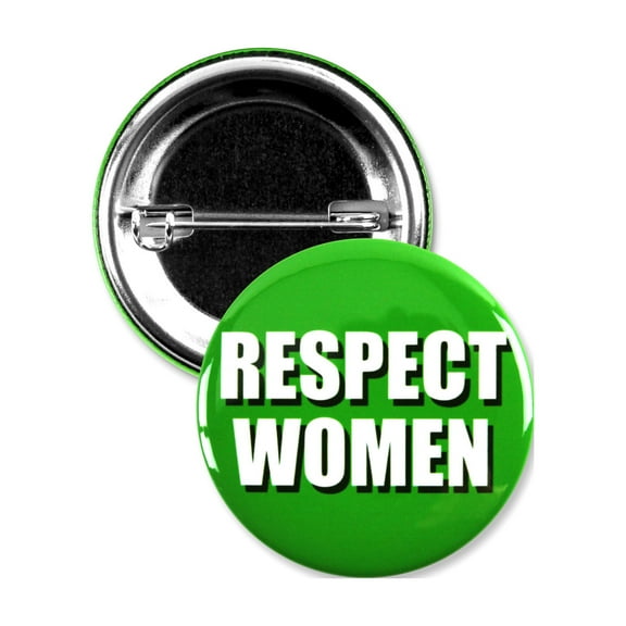 25 Pack - Respect Women Activism Pinback Button Badges - 1.5 Inch Round