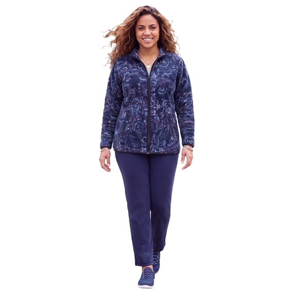 Catherines Women's Plus Size Micro Fleece Zip Jacket