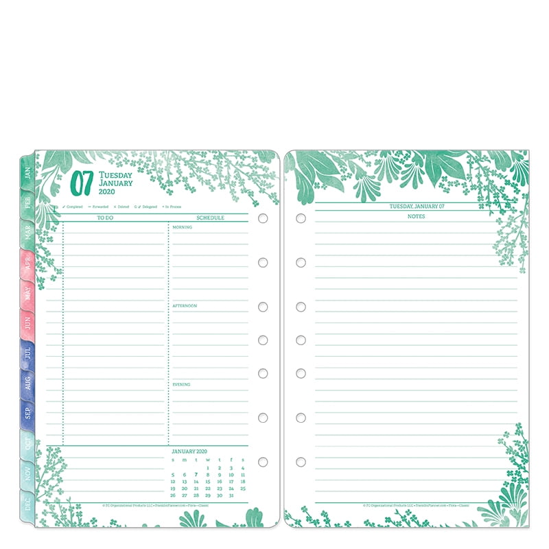 Jan 2020 Dec 2020 FranklinCovey Classic Blooms Daily Ring-Bound Planner