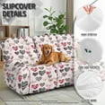thumbnail image 5 of COEQINE Recliner Cover 8 Pieces Fitted Recliner Chair Cover Soft 3 Seater Reclining Sofa Slipcover with Storage Pocket and Elatic Straps for Valentines Day Decor, Animal Print Heart Pink, 5 of 8